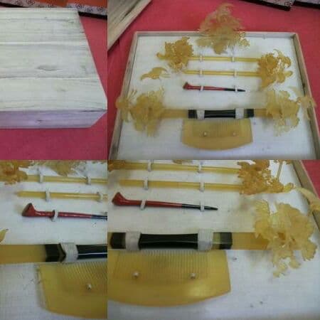 AKａ4070　時代簪　櫛セット　木箱付