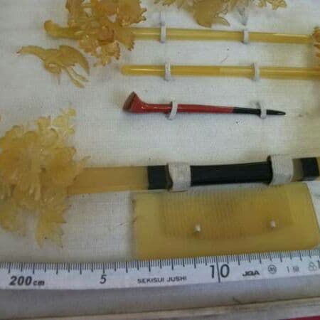 AKａ4070　時代簪　櫛セット　木箱付