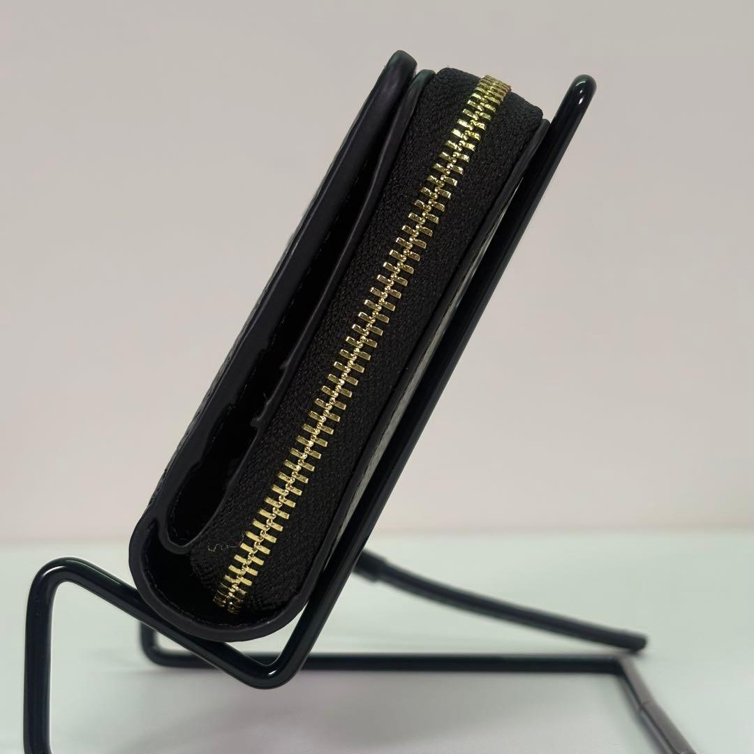 【箱付き】 Tory Burch 二つ折り財布 ラウンドファスナー ブラック