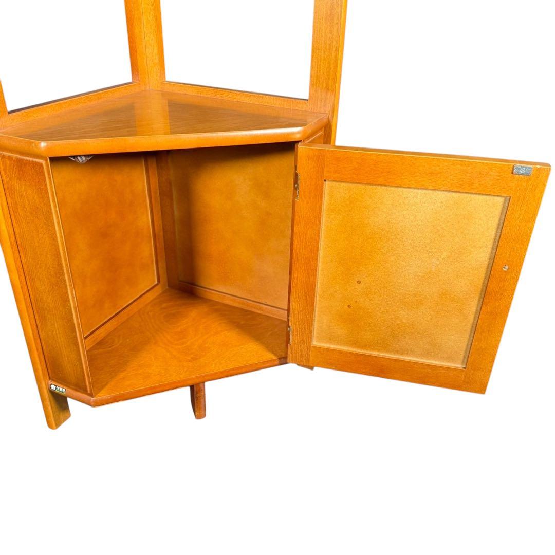 HR643 オールドカリモク　電話台　コンソール　三角コーナーラック