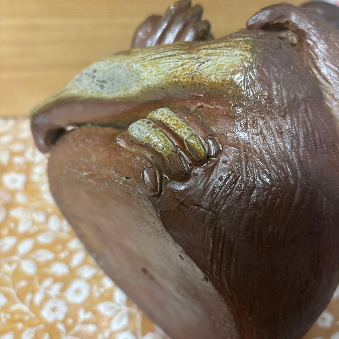 藤原陶臣 備前焼 申置物 猿 サル