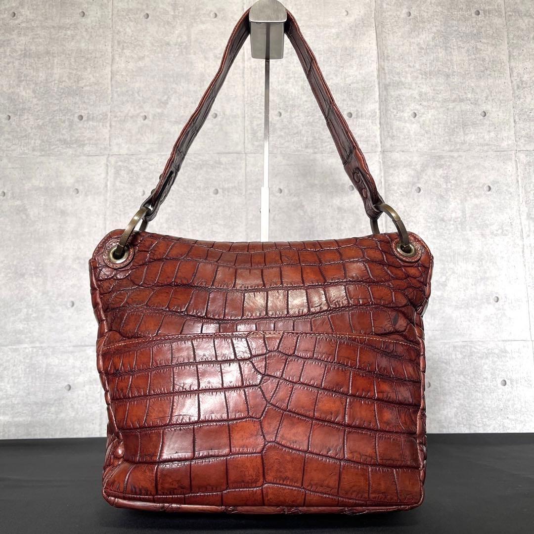 専用品BEAUGRAND ボーグラン クロコダイル ブラウン ショルダーバッグ