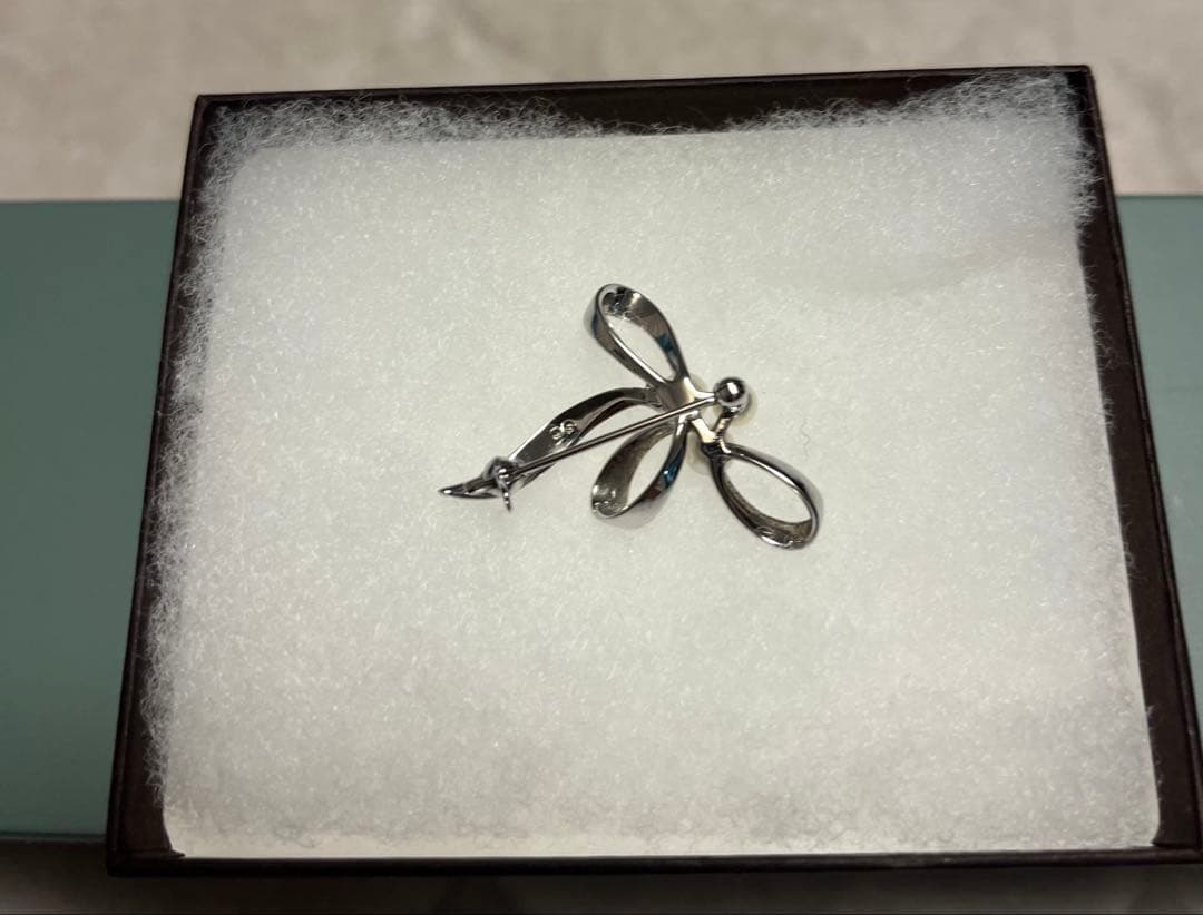 MIKIMOTO リボン型ブローチ パール付き