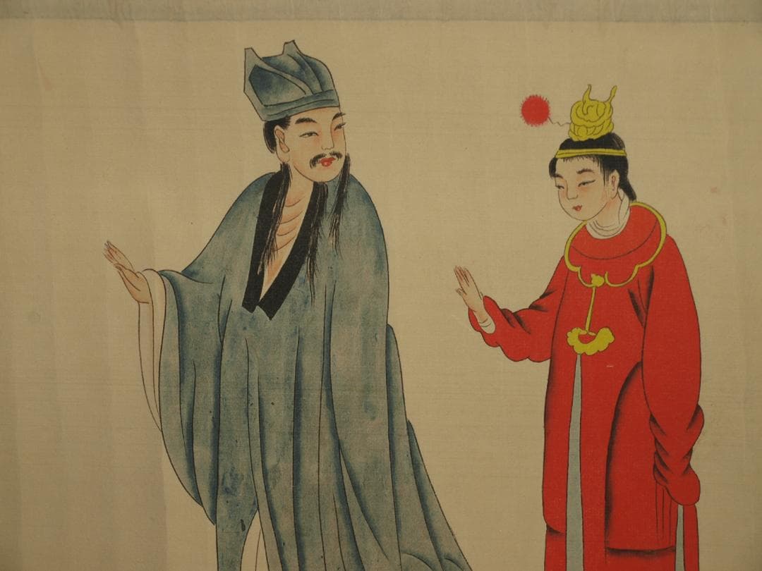 骨董市仕入れ品　中国明時代の掛軸　激安骨董品　肉筆保証 BD360A8-2