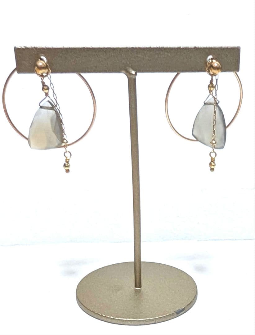 *agete*アガットフープピアス K10