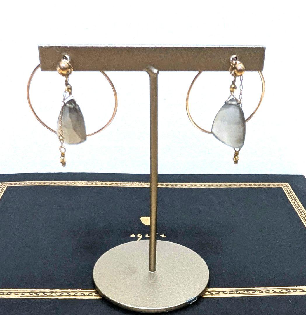 *agete*アガットフープピアス K10