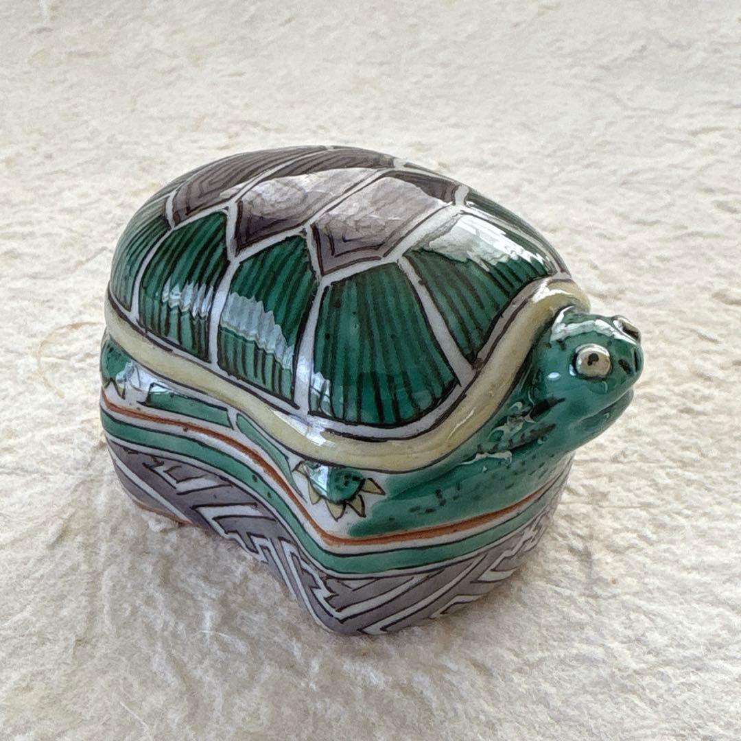 茶道具　亀　香合　須田菁華作　吉田屋