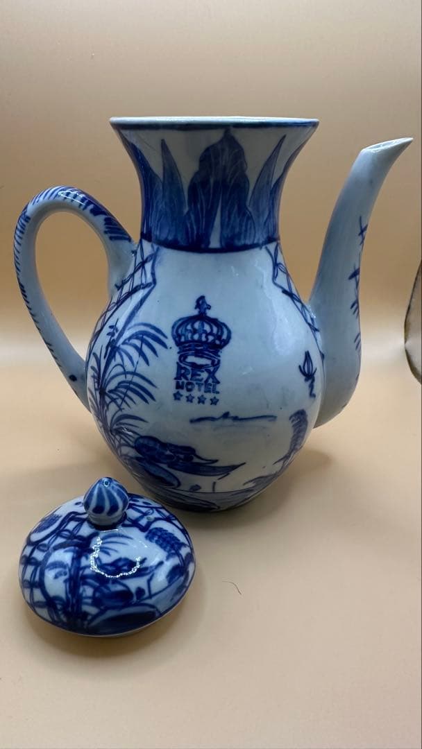 レックスホテル食器、コーヒーポット、クリーマー、シュガーポット，ナッツ皿のセット