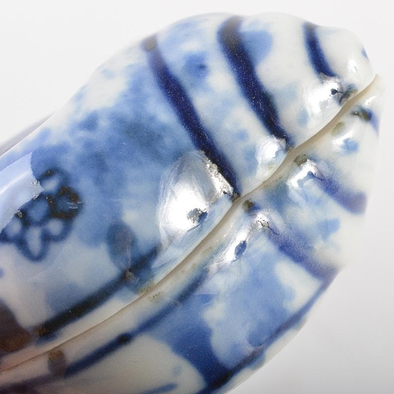 茶道具　平安　竹泉造　倣青華磁　貝香合　共箱　M　R7314