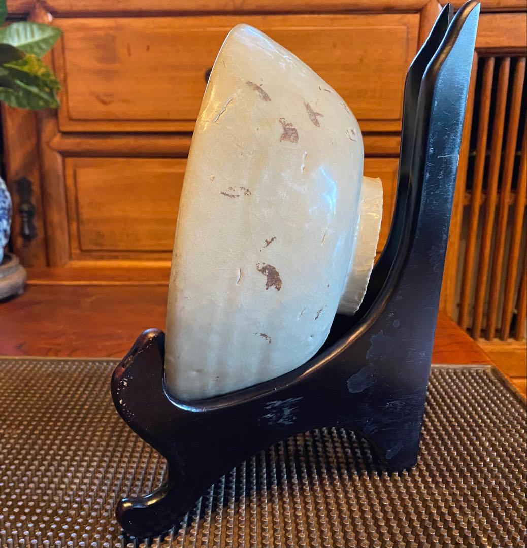 中国汕頭スワトウ　獅子絵皿　鑑賞台付 沈船品ヴィンテージ　レア ・台湾茶器