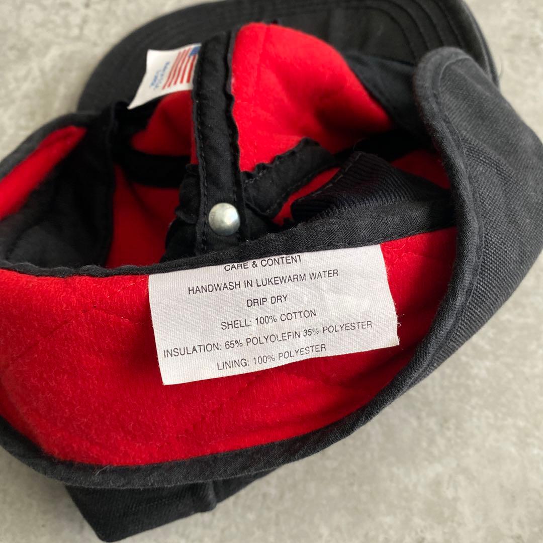 90s カーハート イヤーフラップ 耳当て キャップ USA製 黒 XL