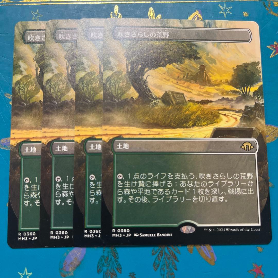 mtg 吹きさらしの荒野　ボーダーレス　日本語　４枚　モダンホライゾン3