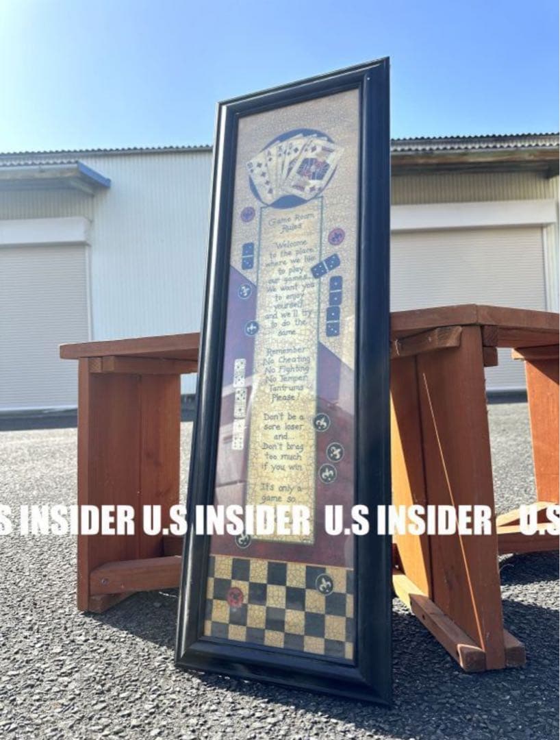 トランプ、ダイス / ゲーム・ルーム・ルール■壁掛け額入りディスプレイ