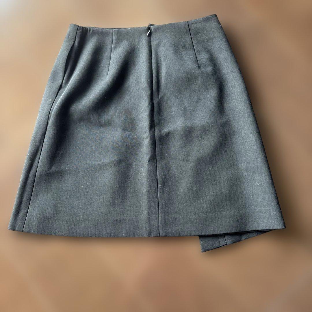 美品！フォクシー　ウール膝丈リボンデザインスカート ブラック