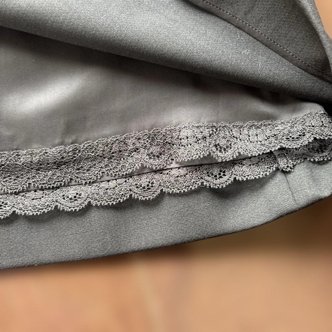 美品！フォクシー　ウール膝丈リボンデザインスカート ブラック