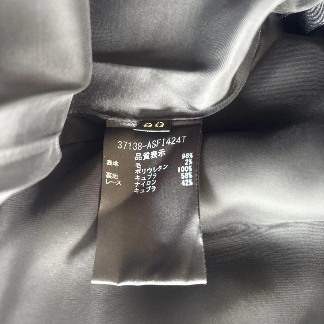 美品！フォクシー　ウール膝丈リボンデザインスカート ブラック