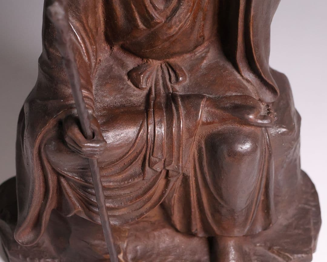 高岡銅器 堺幸山 鋳造 神農像 銅像 全高29cm 薬祖神【MA866】