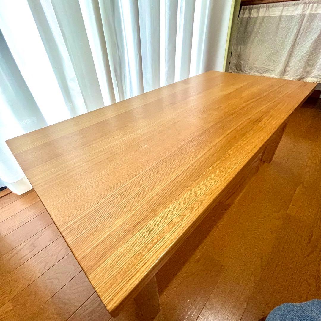 【取り置き中（mie様）】無印良品　オーク ローテーブル 引き出し付き