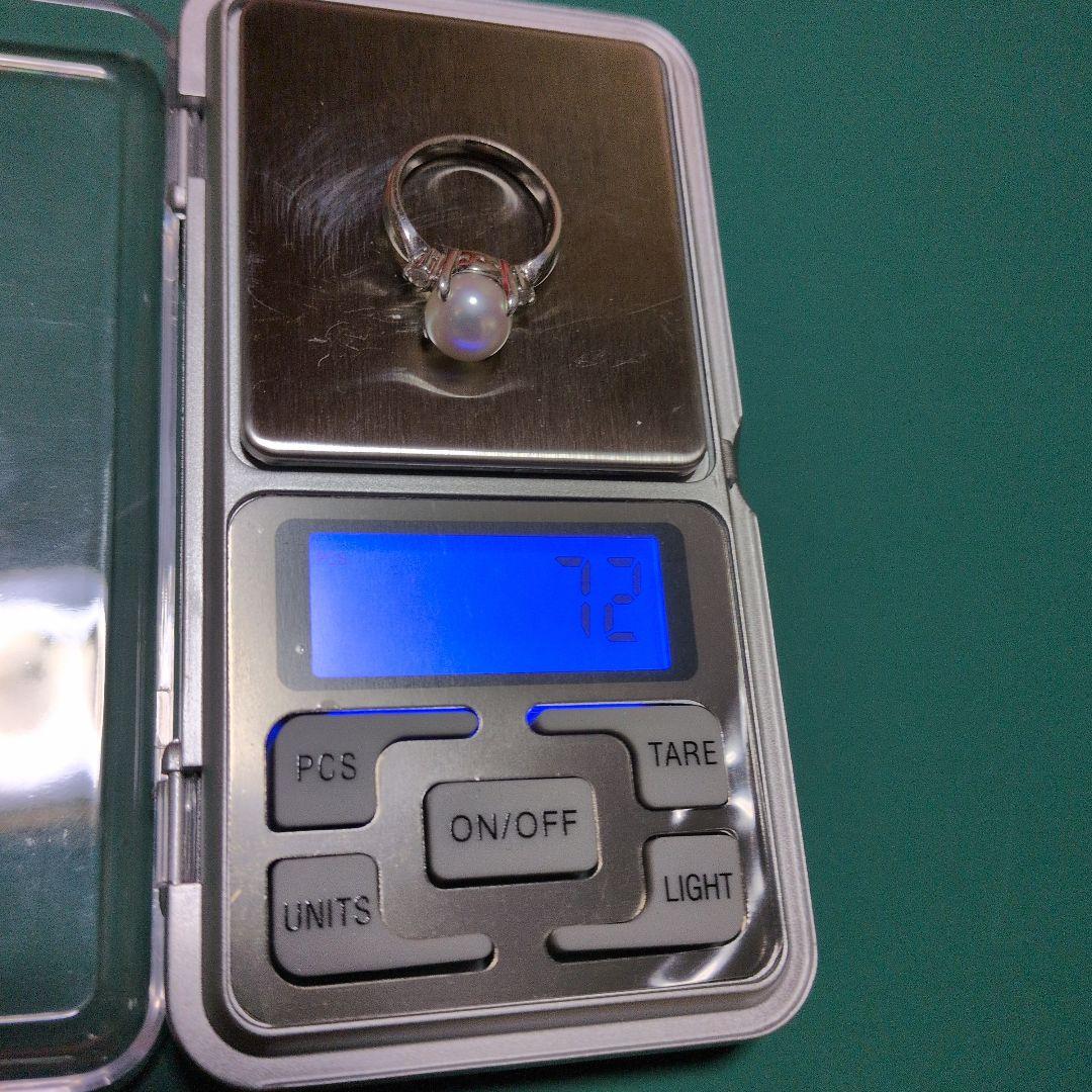プラチナ　パール　ダイヤ　リング　Pt900 9㎜ 11号　刻印あり　真珠　指輪