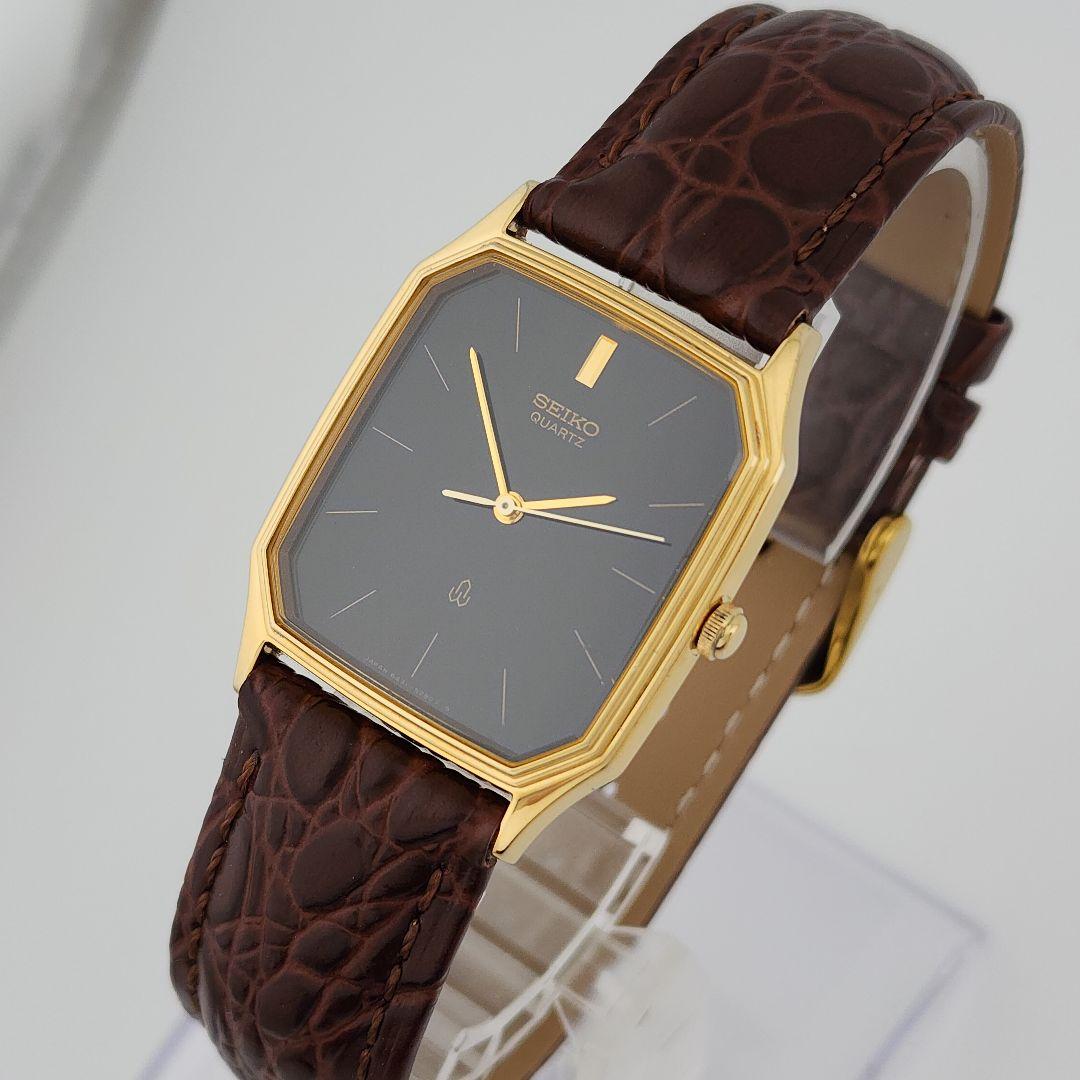 希少【新品電池】 SEIKO メンズ 腕時計 オクタゴン ゴールド 新品ベルト