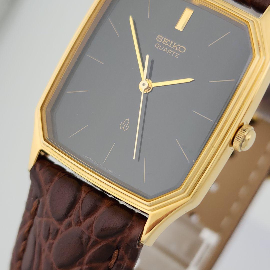 希少【新品電池】 SEIKO メンズ 腕時計 オクタゴン ゴールド 新品ベルト