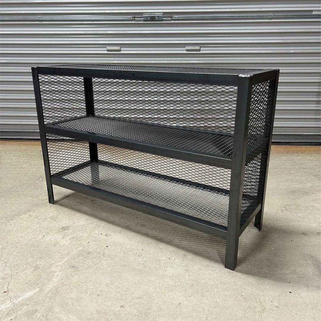 ma アイアンシェルフ 2段 両サイドバックパネル付き