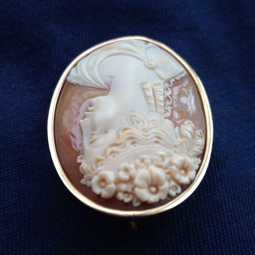 Donadio工房 ヴィンテージカメオブローチ K14