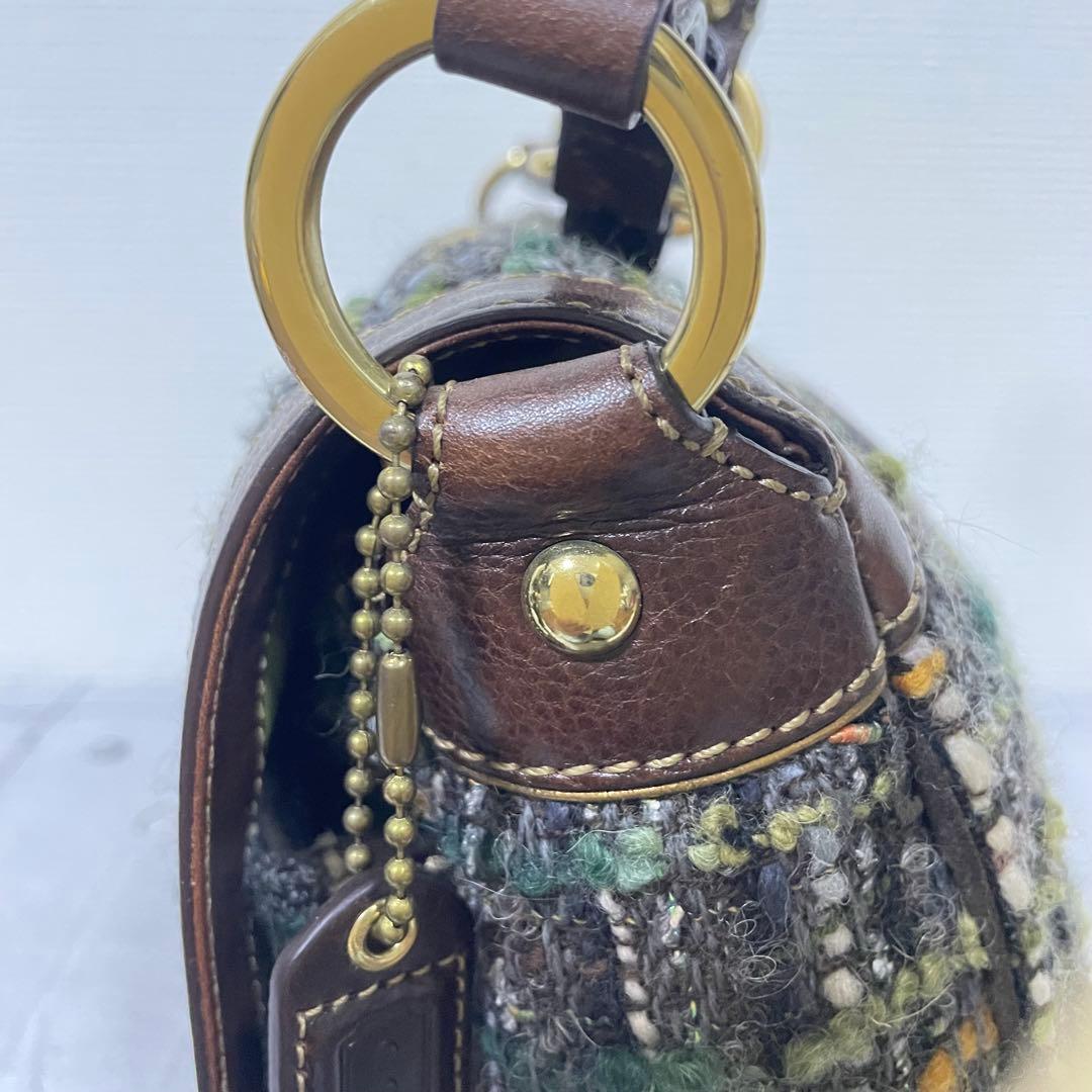 希少　COACH コーチ　ツイード×レザー ショルダーバッグ ワンショルダー