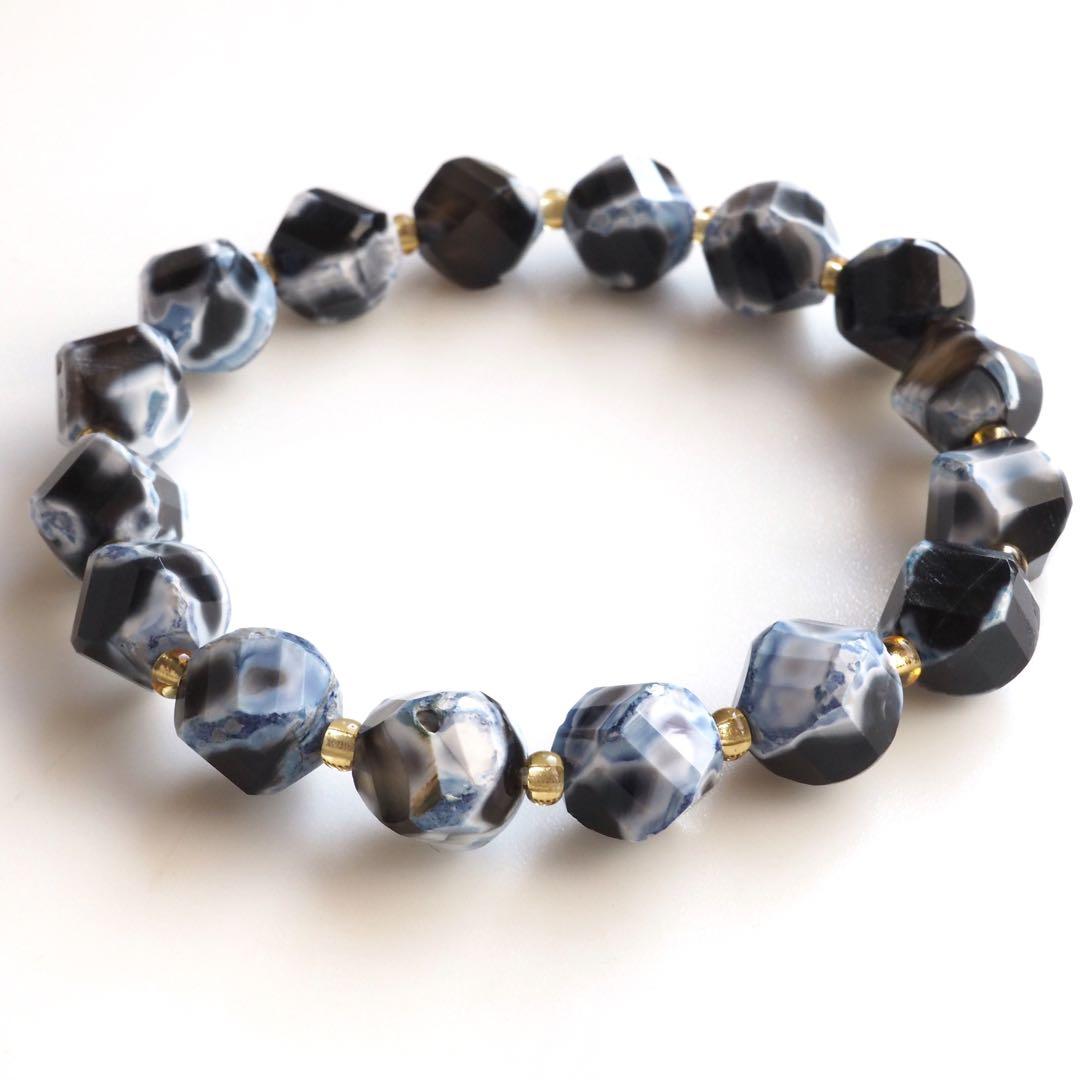 【Chikarin】希少ファイヤーアゲートゴムブレスレット