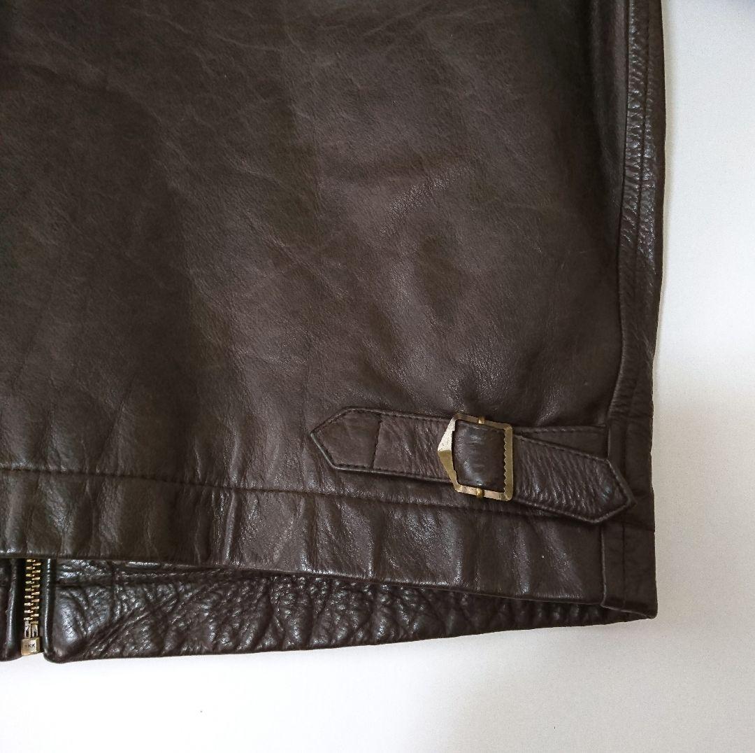 バナナリパブリック✨シングルライダースジャケット M ブラウン カウレザー 牛革