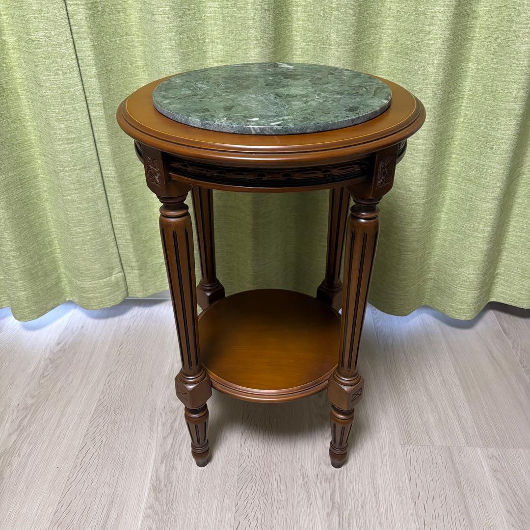 イタリア製 大理石天板 花台 飾り台　サイドテーブル