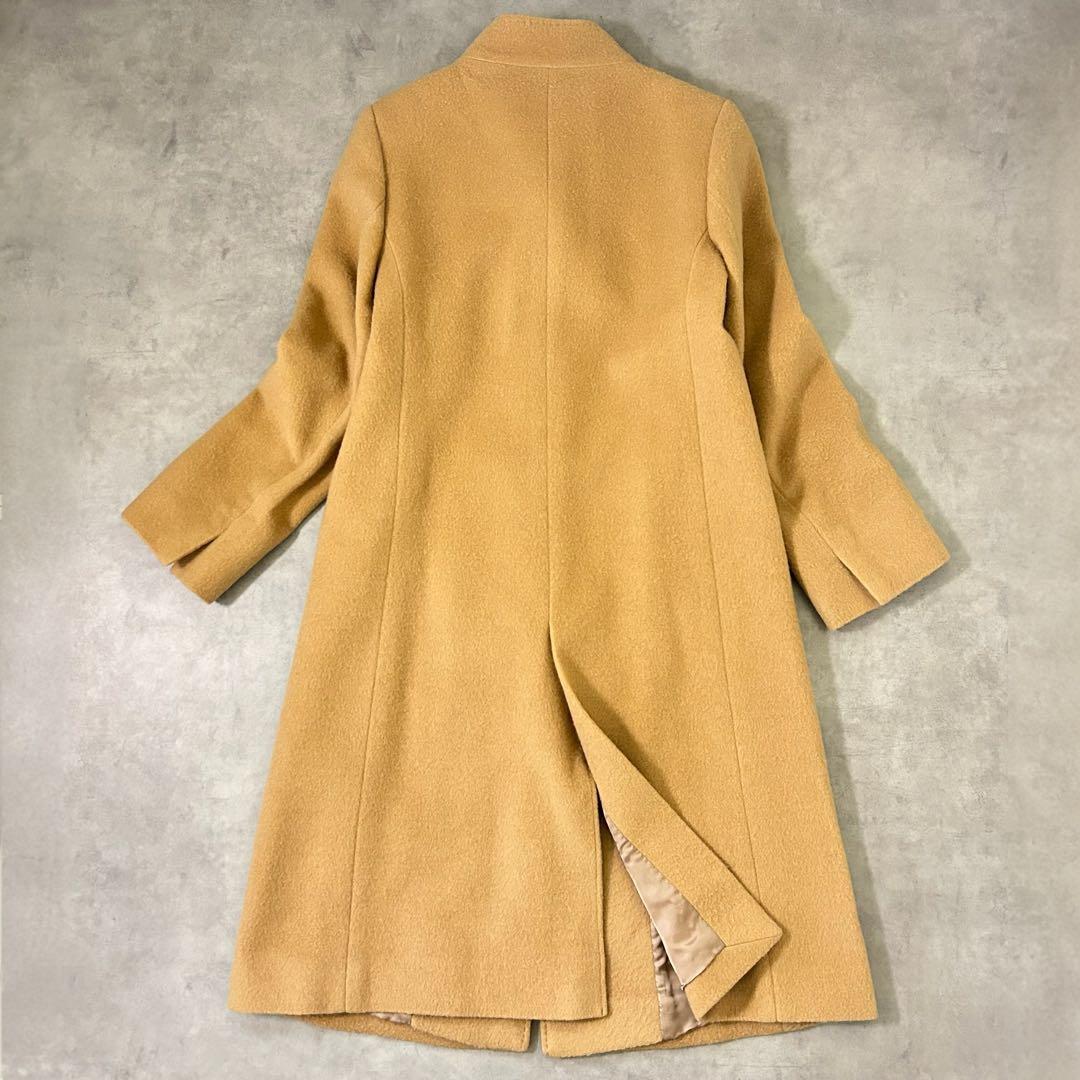 【23区】アンゴラ混 キャメル系ロングコート 36 / S相当