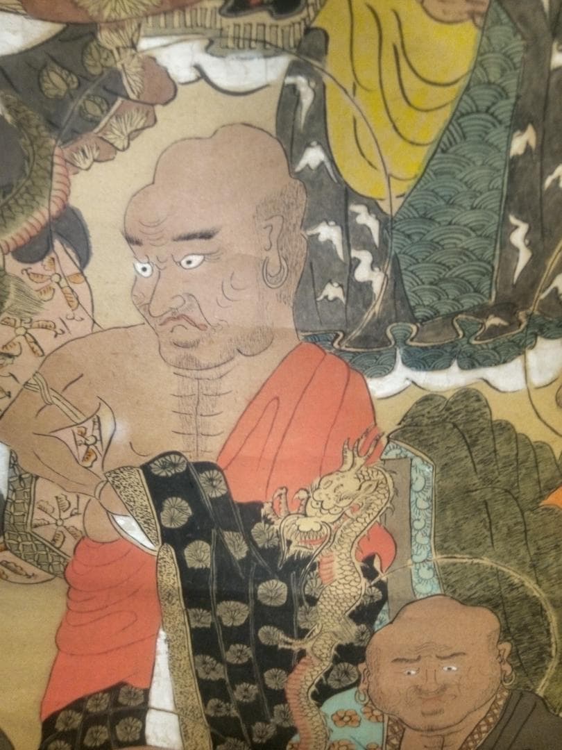 本物李朝時代の十六羅漢図(大作）