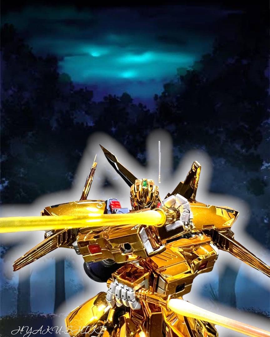 ガンプラMG 1/100 百式ライズカイン 完成品 ゴールドメッキ×マット仕上げ