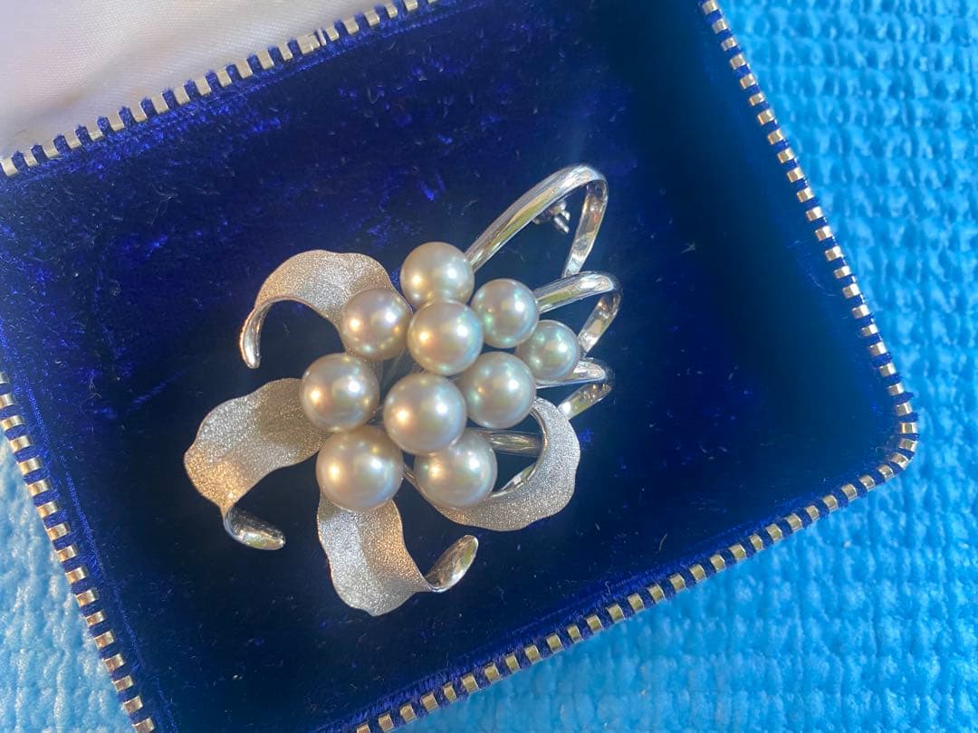 パール　シルバー950 ブローチ