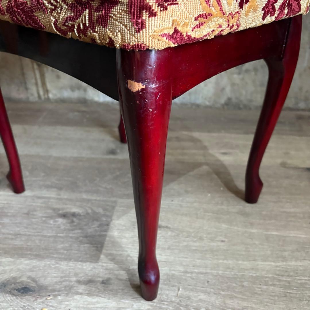 ヴィンテージ ドレッサーチェア　猫脚　クラシック　ジャガード織