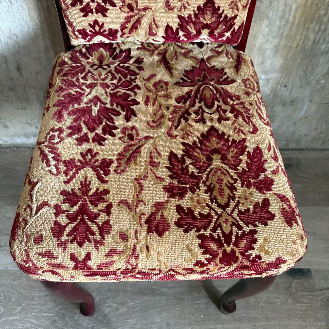 ヴィンテージ ドレッサーチェア　猫脚　クラシック　ジャガード織