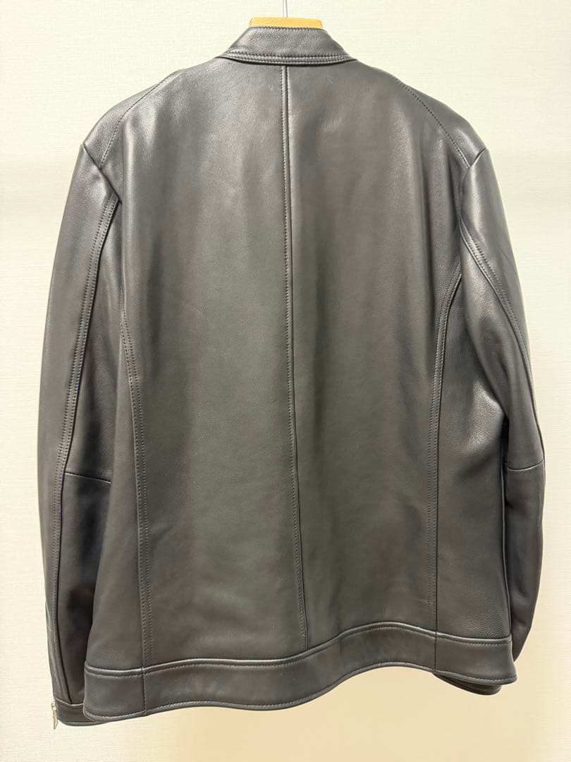 ÉDIFICE ブラックレザーシングルライダースジャケット