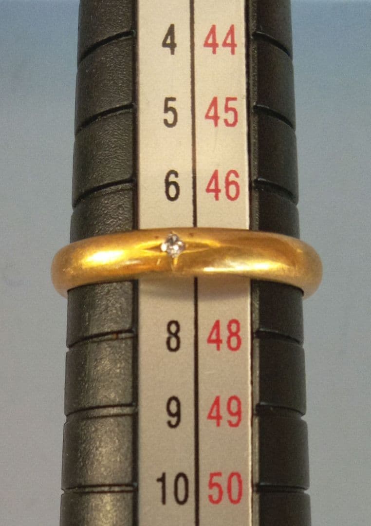 K18 yg メレダイヤ 甲丸リング 7号 2.23