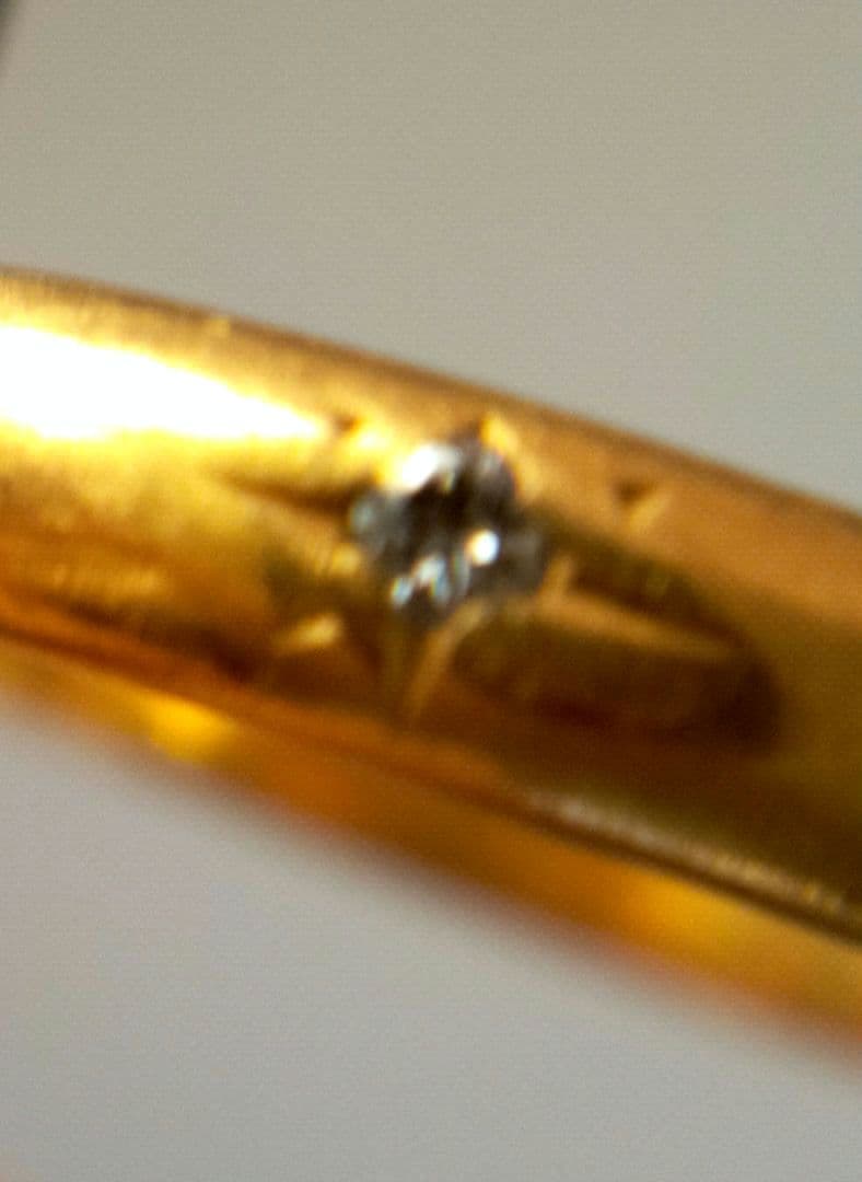 K18 yg メレダイヤ 甲丸リング 7号 2.23