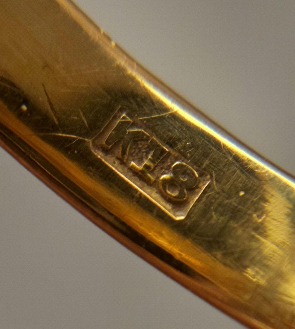 K18 yg メレダイヤ 甲丸リング 7号 2.23