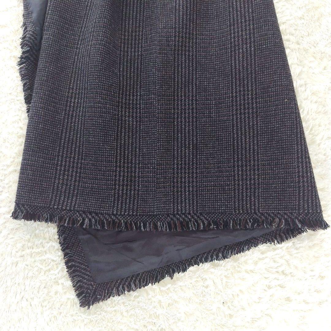 Sacai サカイ ウール　アシンメトリースカート グレンチェック　３