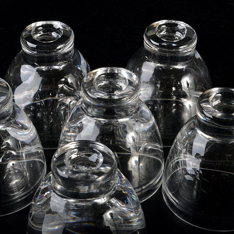 クリスタルガラス　冷酒グラス　酒杯　煎茶器　6客　桐箱付　V　6238