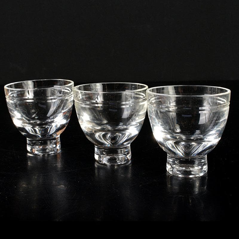 クリスタルガラス　冷酒グラス　酒杯　煎茶器　6客　桐箱付　V　6238