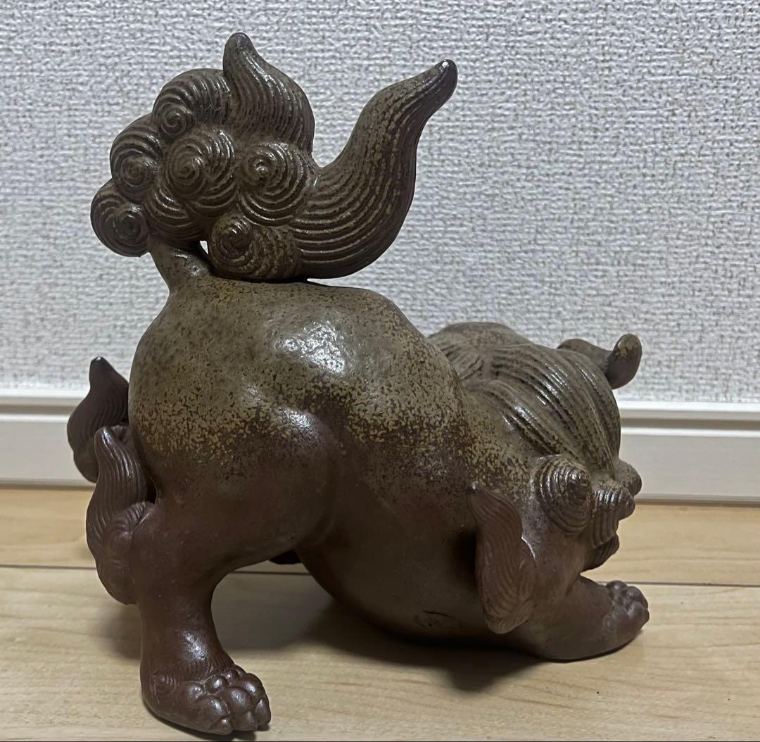 備前焼 獅子 陶弘 古備前 金重利陶苑 置物 唐獅子 狛犬