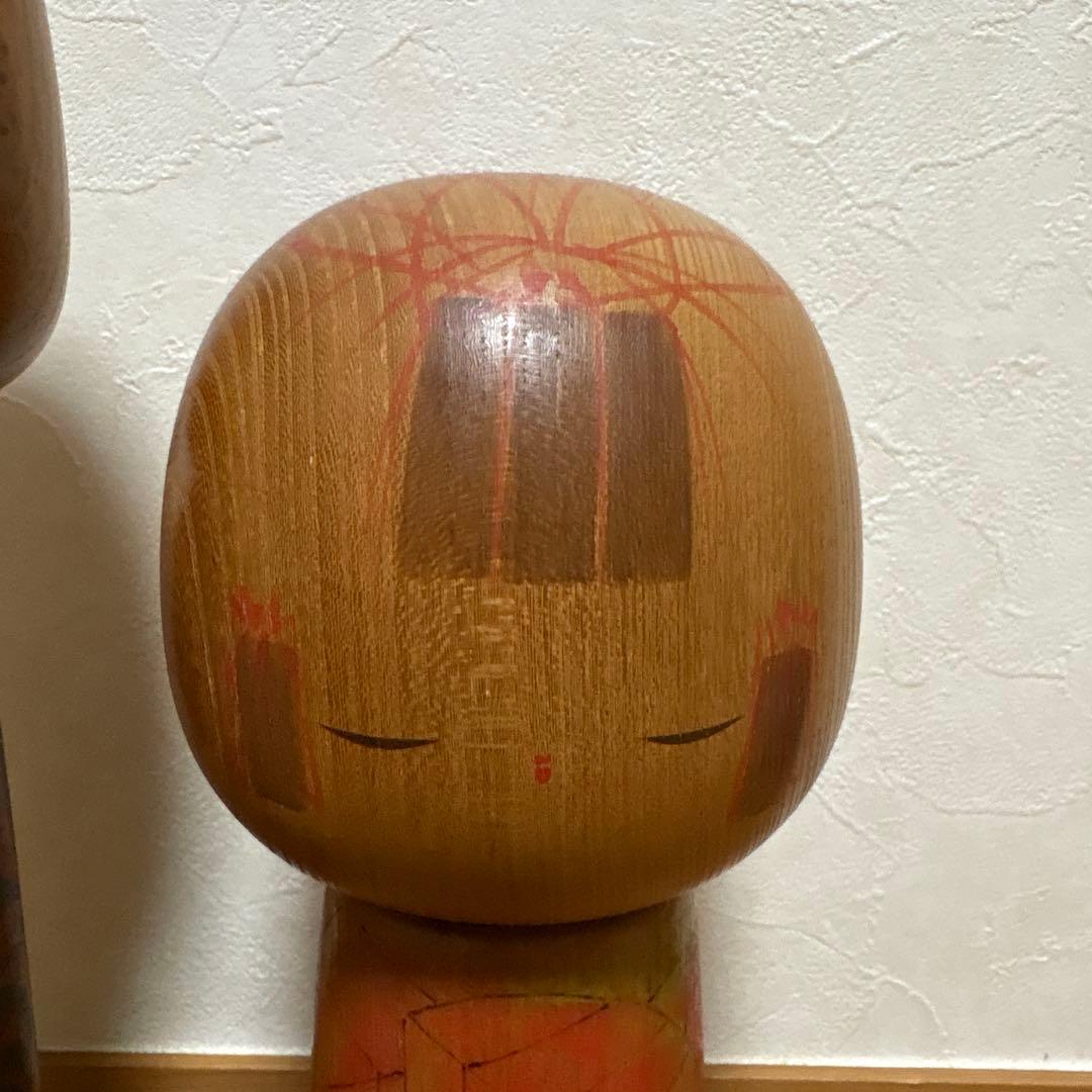 創作こけし　栗林一雪作品　2点セット　Kokeshi Doll