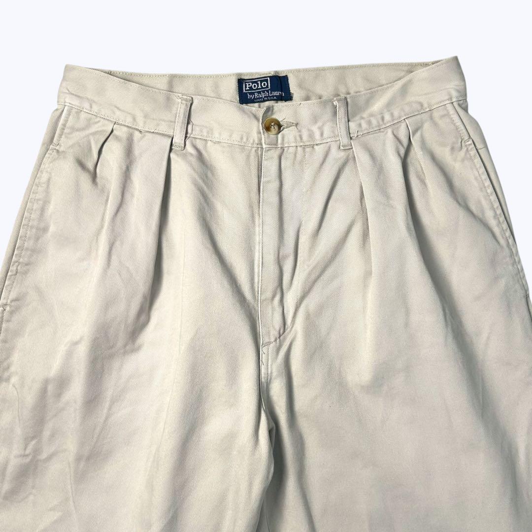 【希少❗️】90's'Ralph LaurenポロチノUSA製2タック初期タグ