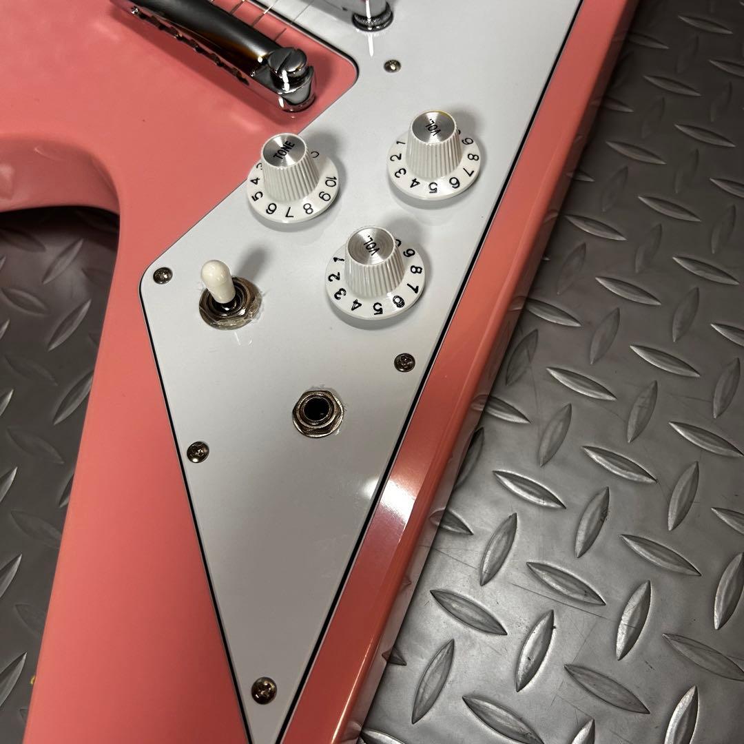 Playtech フライングV FV430 エレキギター ピンク 初心者 女子