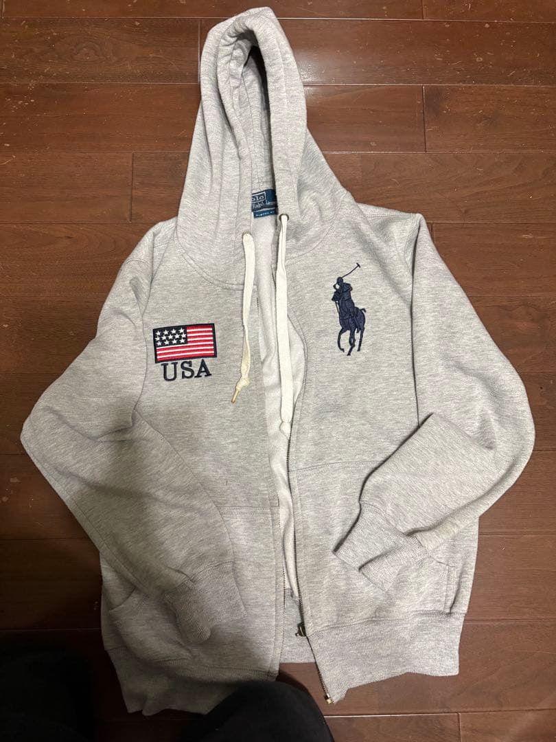 Ralph Lauren グレー ジップアップフーディ