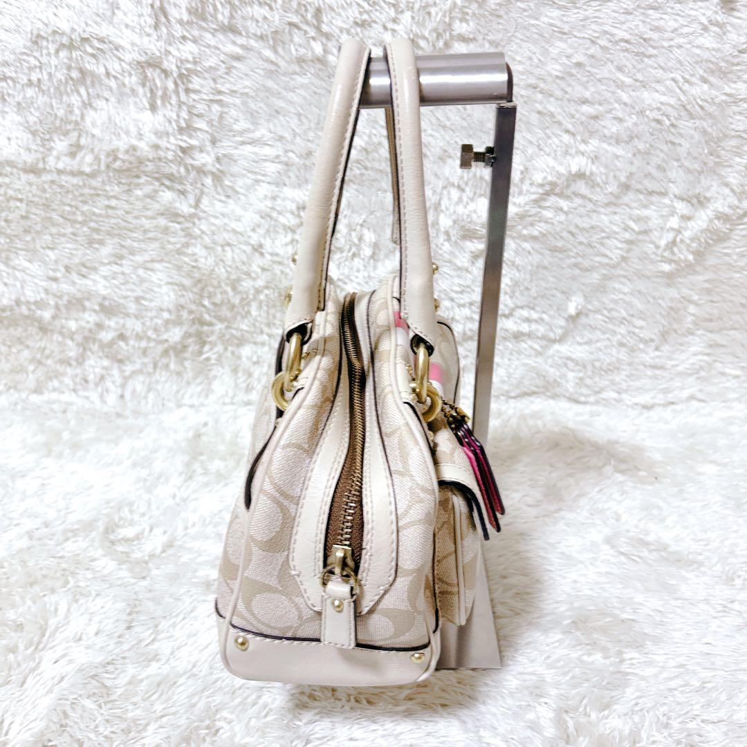 COACH コーチ　ヘリテージ ストライプ スモール ドームド ハンドバッグ
